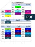 2015 Summer Team Schedule