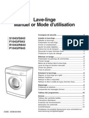 Samsung Franceza, PDF, Machine à laver