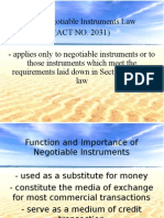 Negotiable Instrument Law