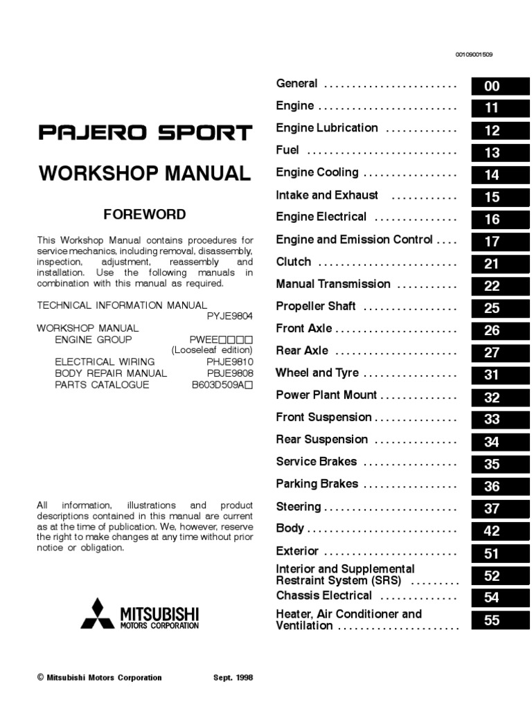 PAJERO WORKSHOP MANUAL FREE DOWNLOAD visual data 2