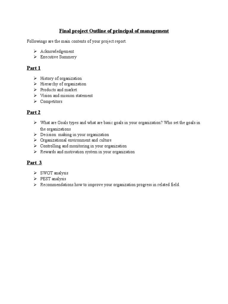 Principal Management Project Outline | PDF