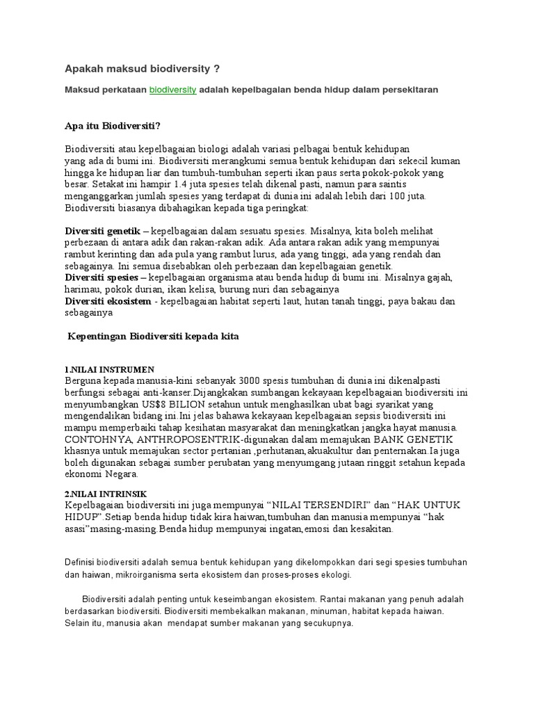 Apakah Maksud Biodiversity Pdf