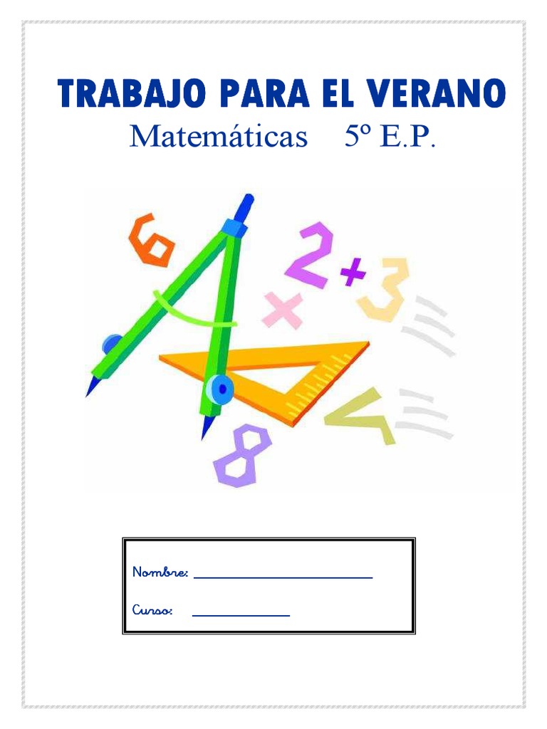 Cuaderno de Verano Matematicas 5EP Fração (Matemática) Triângulo