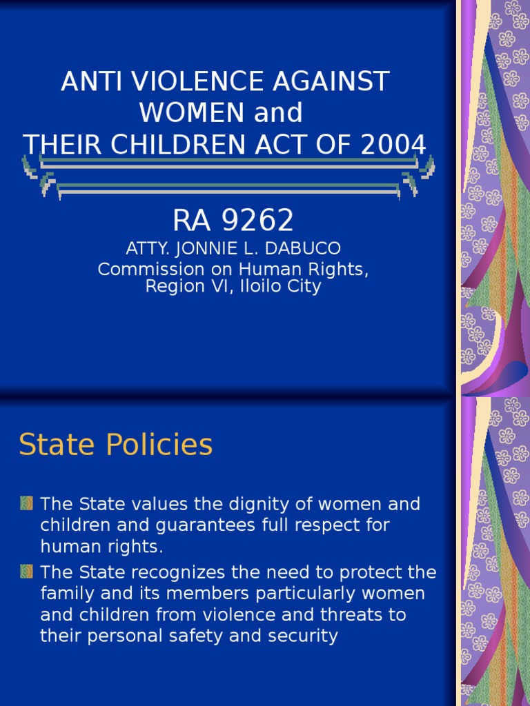 Ra 9262 Vawc Victimology Restraining Order