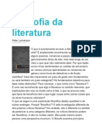 Resenha de Filosofia Da Literatura. de Peter Lamarque