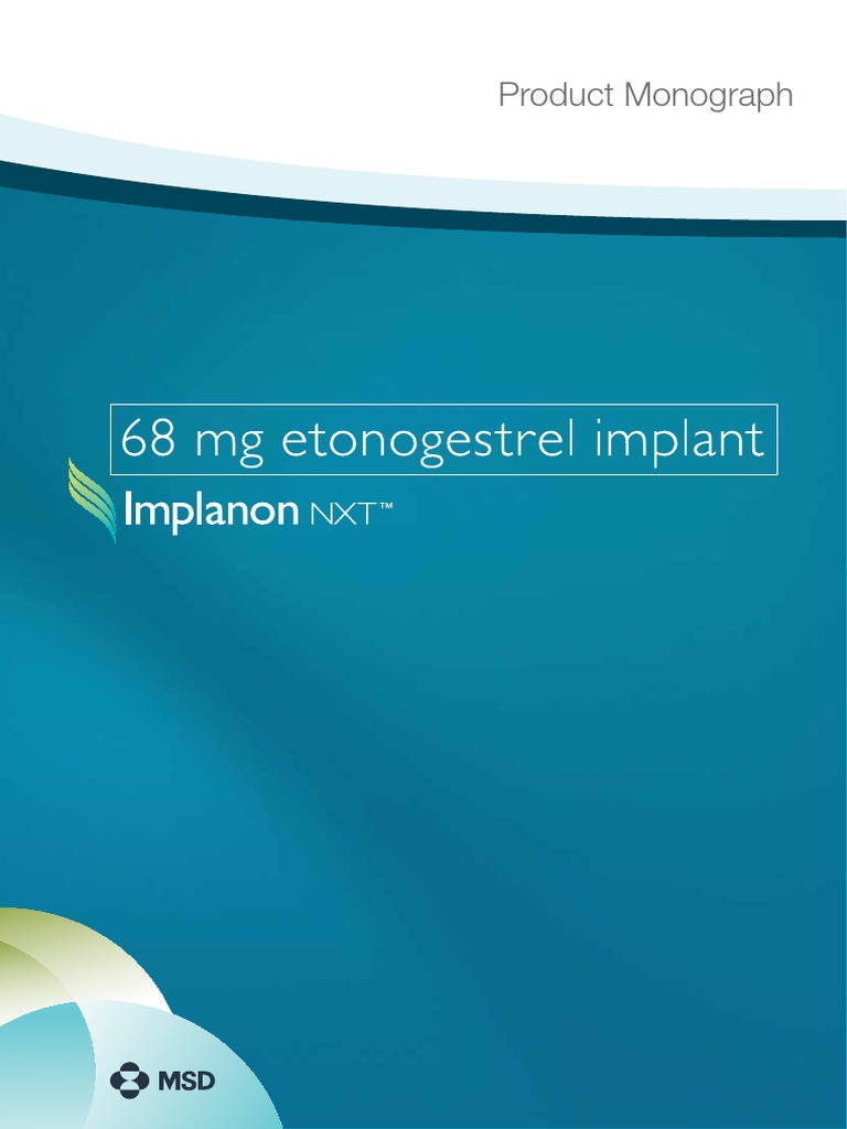 Final Implanon Product Monograph | PDF | Thrombosis | Birth Control