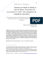 Rozenfeld & Viana (Xxx). O Desestranhamento Em Relação Ao Alemão Na Aprendizagem Do Idioma - Um Processo de Aproximação Ao Outro Sob a Perspetiva Da Competência Intercultural