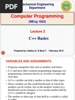 Lecture 3. C++ Basics and Flow Control