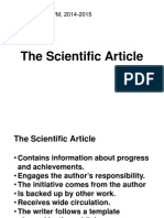 The Scientific Article: CUFE, M. Sc. MPM, 2014-2015