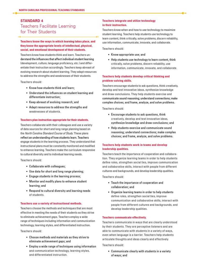 professional teaching standards 4 and 5 Teachers Educational Assessment