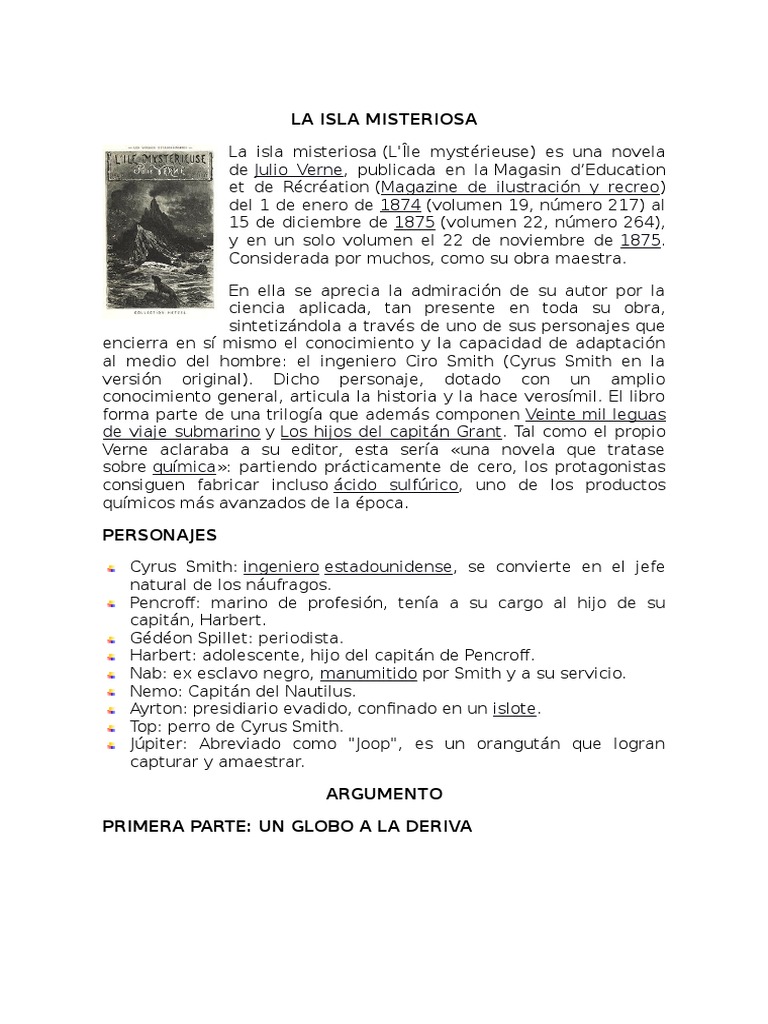 La Isla Misteriosa Pdf La Isla Misteriosa Naturaleza