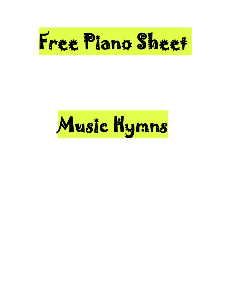 Free Piano Sheet Music Hymns PDF