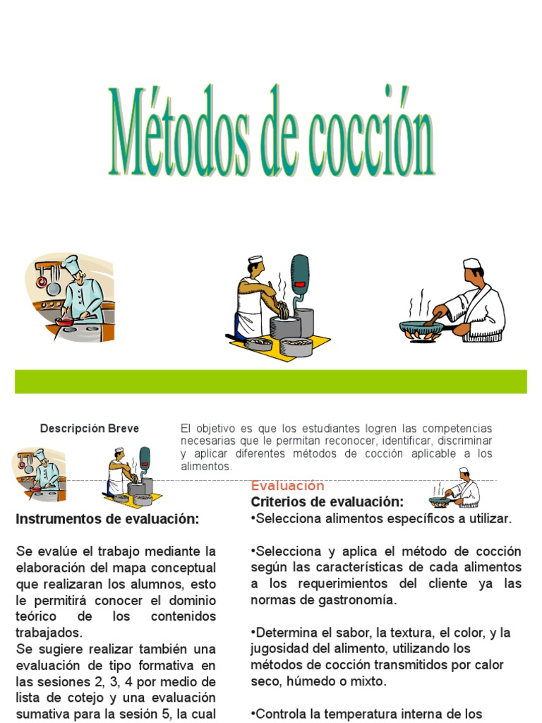 Metodos de Coccion | PDF | Cocinando | Alimentos