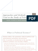 Approaches and Methods Used in The Study of Political Science