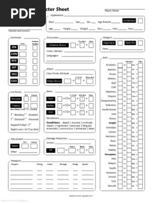 Character Sheet