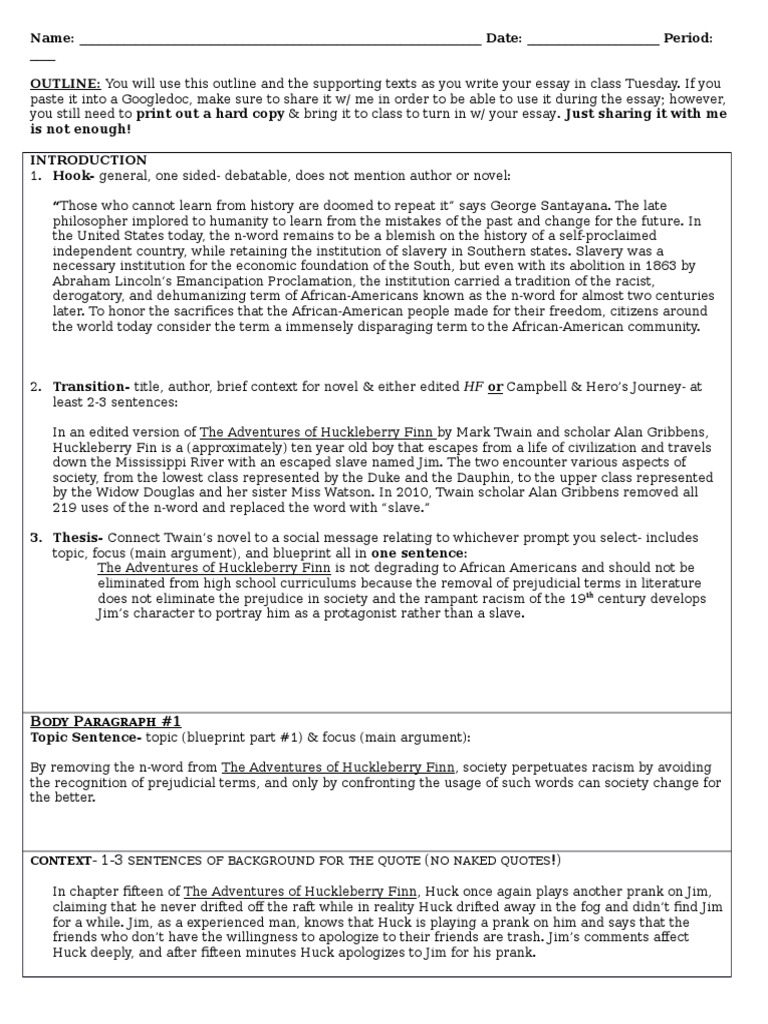 synthesis outline template