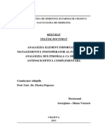 Analgezia - Element Important În Managementul Postoperator Al Pacientului_ Analgezia Multimodală CA Metodă Antinociceptivă Complementară