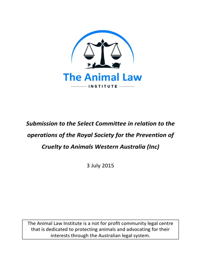 The Animal Law Institute - Operations of The RSPCA WA | PDF | Nonprofit ...