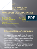 a            Project reportOnmicrobiological practice in pharmaceutical industries