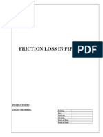 Friction Loss in Pipe Flow