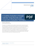 A Usability Evaluation of Google Calendar Using Heuristic and Cooperative Evaluation Techniques