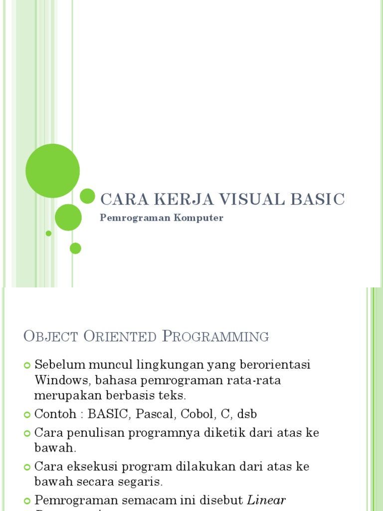 Cara Kerja Visual Basic dalam Pemrograman | PDF