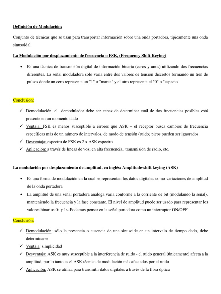 Definición de Modulación y PSK | PDF | Modulación | Protocolos de capa ...