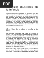 Estímulos Musicales en La Infancia