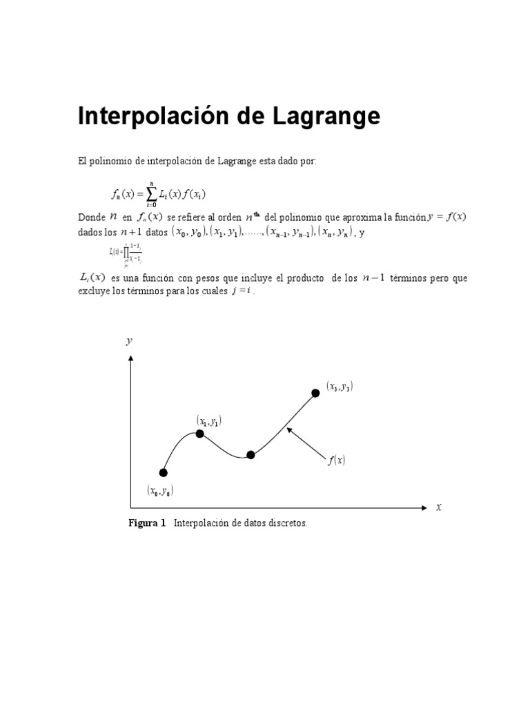 Interpolación de Lagrange y Ejercicios | PDF | Análisis matemático ...