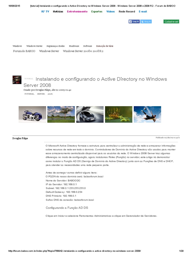 Instalação do Active Directory no Windows | PDF | Windows Server 2008 ...