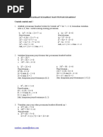 MATEMATIKA Contoh Persamaan Dan Fungsi Kuadrat