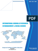 International Journal of Research in Management & Social Science Volume 2, Issue 3(I) - July to September 2014