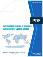 International Journal of Research in Management & Social Science Volume 2, Issue 2 (I) , April - June 2014