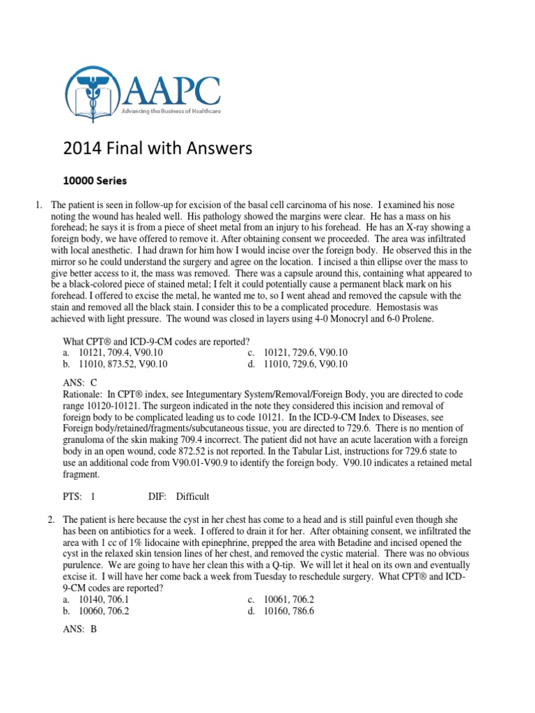 2014-cpc-final-practice-exam-aapc-heart-valve-surgery