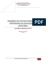 Examen Oposiciones Geografia e Historia Castilla La Mancha 20151