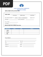 Tata Consultancy Services Experience Certainty: Employment Application Form