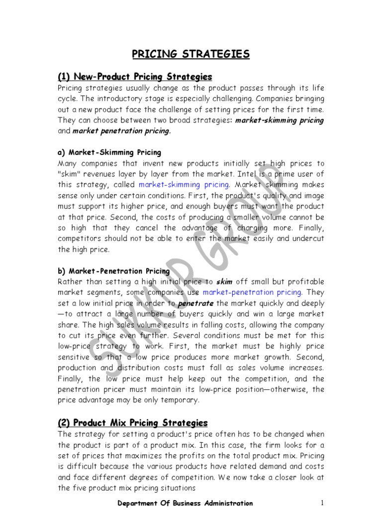 Pricing Strategies | PDF | Discounts And Allowances | Pricing