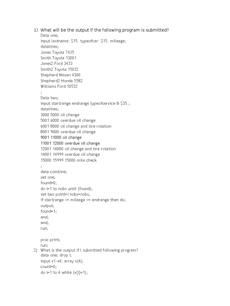 SAS Programming Output Analysis Guide | PDF | Microsoft Excel | Sas ...