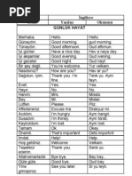 Ingilizce Kelimeler Okunuslari Ve Anlamlari