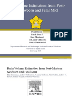 Brain Volume Estimation From Post-mortem Newborn and Fetal MRI