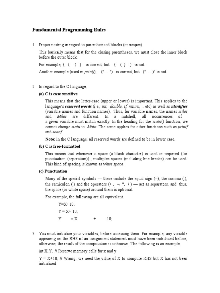 Essential C Programming Guidelines | PDF