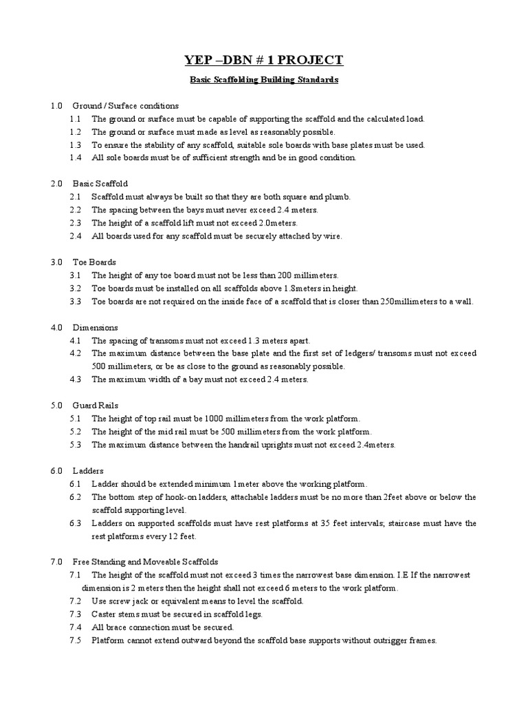 ABB Scaffold Competent Test PDF Scaffolding Nature