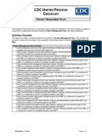 CDC UP Project Management Plan Checklist PDF