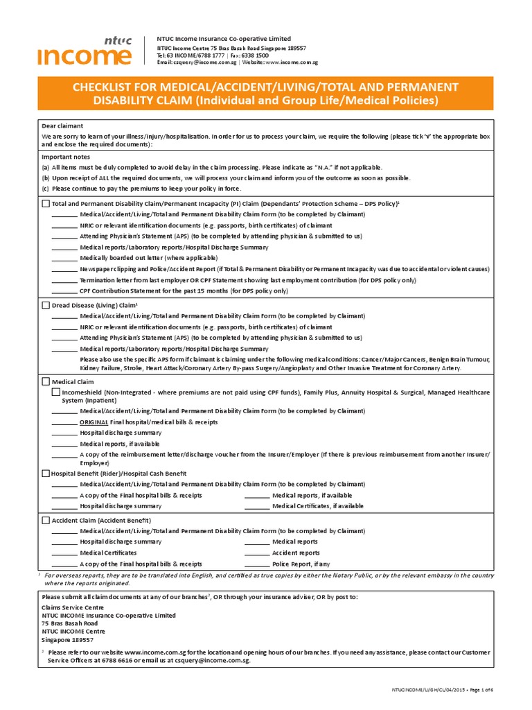 NTUC Income Claim Submission Guide | PDF | Personally Identifiable ...
