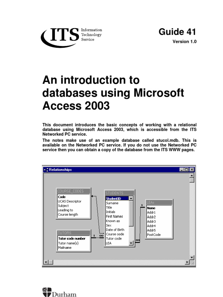 Access 2003 | PDF | Microsoft Access | Database Index