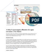 A Islay Le Preocupan Afluentes de Agua Cercanas A Tía María