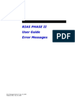 Rias Phase Ii User Guide Error Messages: Error Messages Version 4 - Nov. 10, 2008 Posted On Site - Nov. 10, 2008