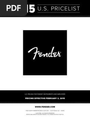 2015 Fender BW Consumer Price List