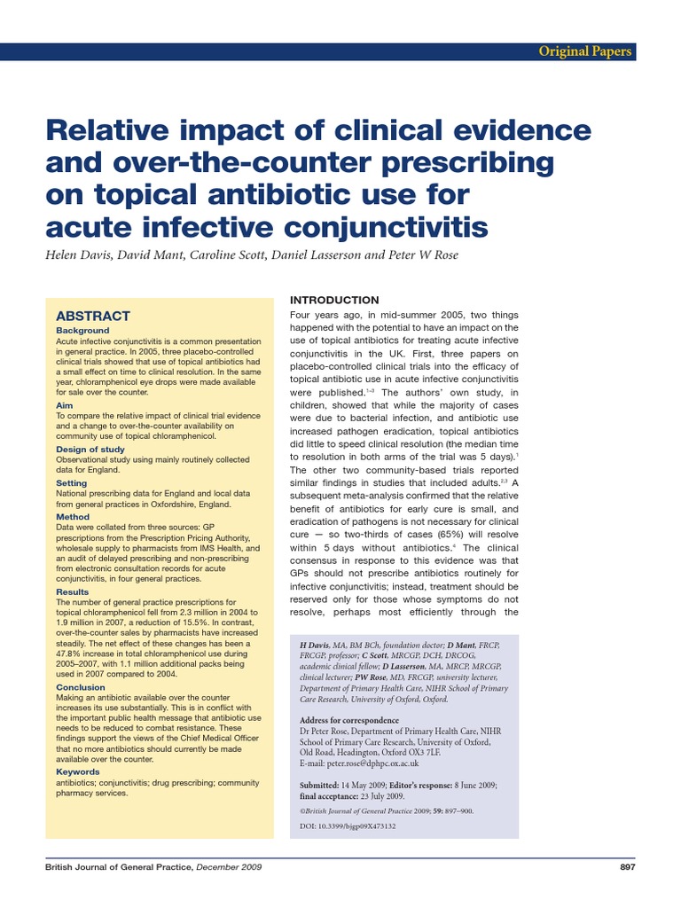 Relative Impact of Clinical Evidence and Over-The-Counter Prescribing ...