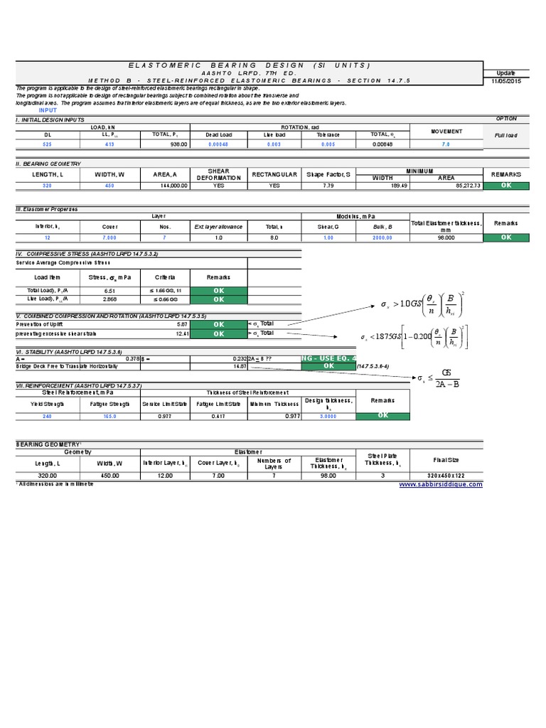 Elastomeric Bearing Design